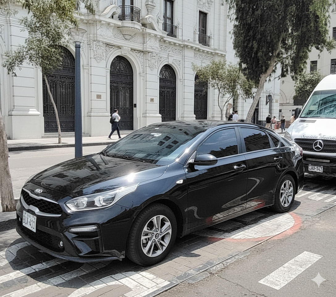 Auto privado estacionado en una calle de Lima