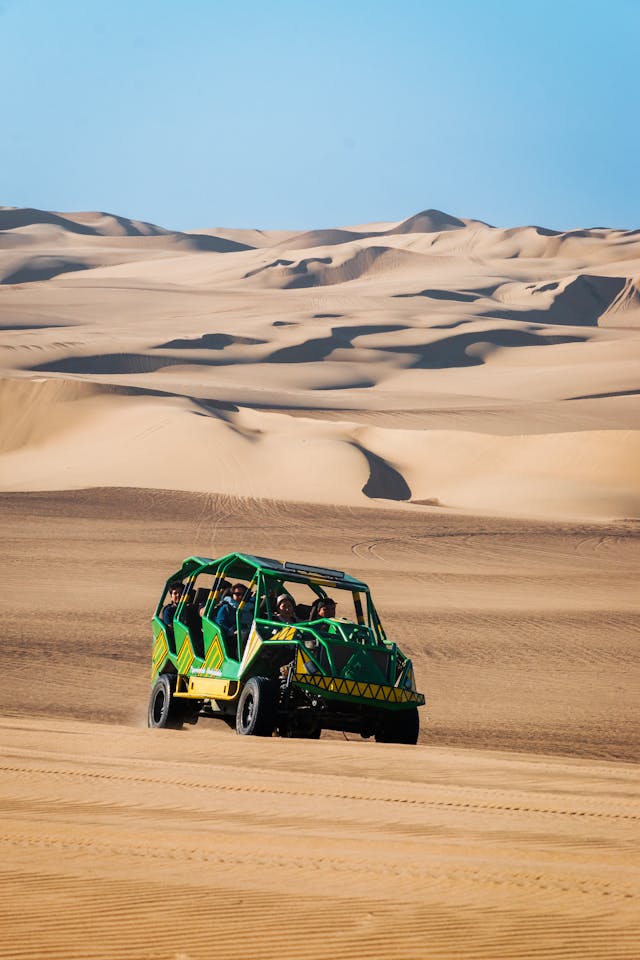 Dune buggy on the sand dunes near Huacachina
