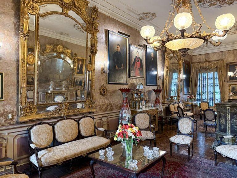 Historic mansion interior with colonial architecture