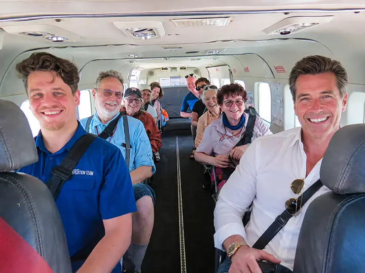 Passengers seated inside a Cessna Grand Caravan before a Nazca Lines flight